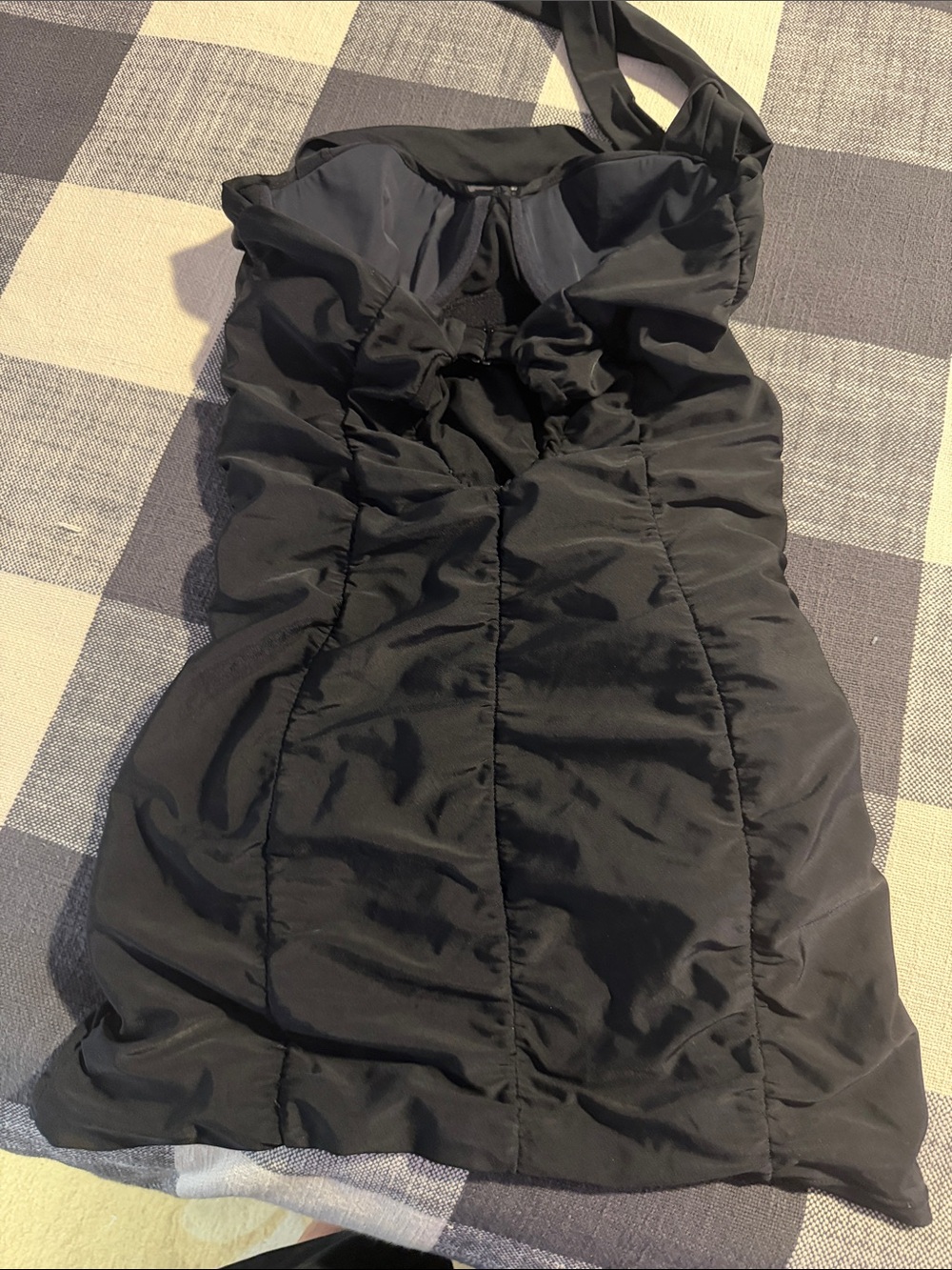 Black Ruched Halter Swimsuit - Picture 5 of 12
